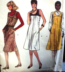 8067 EZ VOGUE SLVLSS SIDE BUTTON DRESS,JUMPER,BELT PATTERN 14